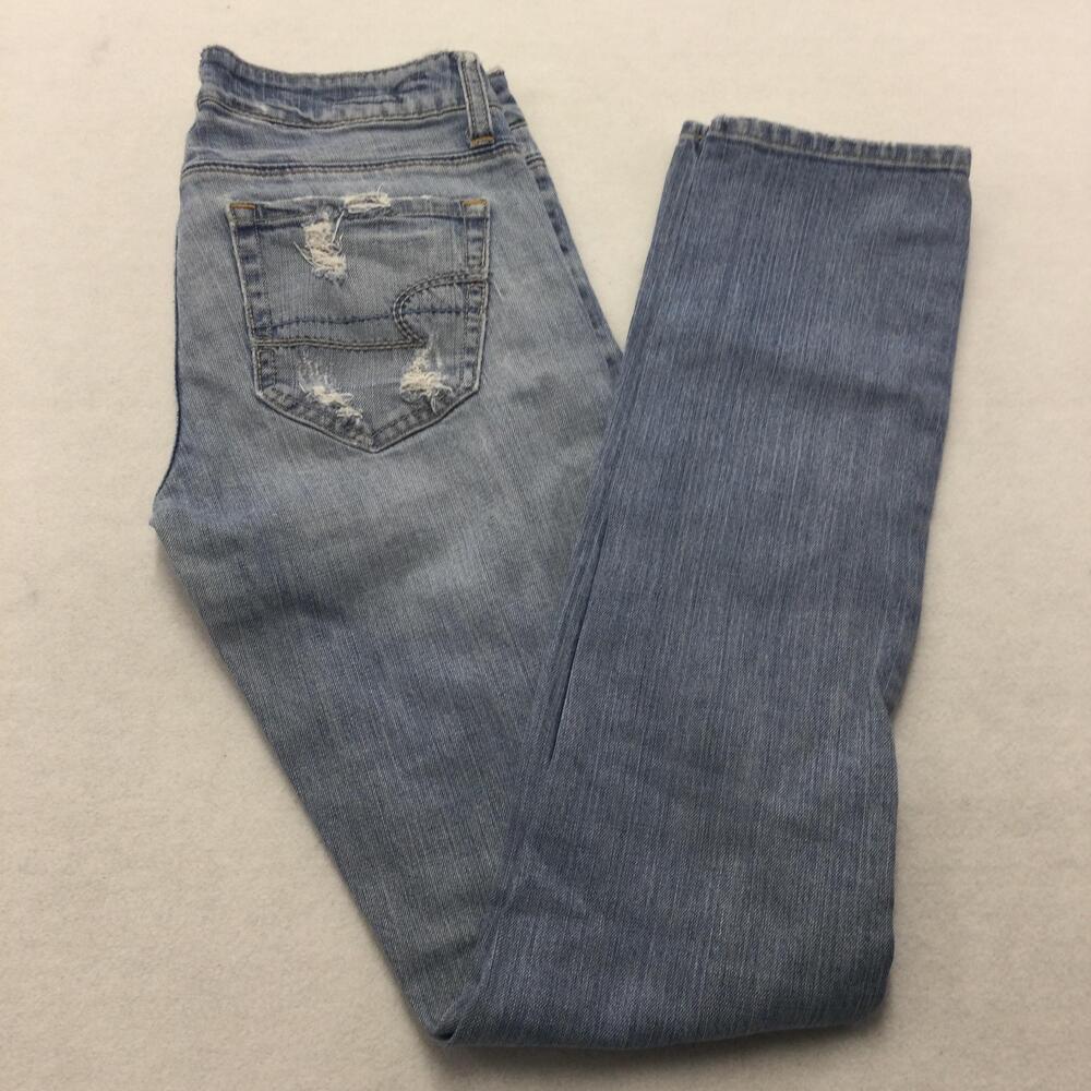 American Eagle Outfitters Skinny 77 Jeans Womens 2 Regular Light Wash Distressed